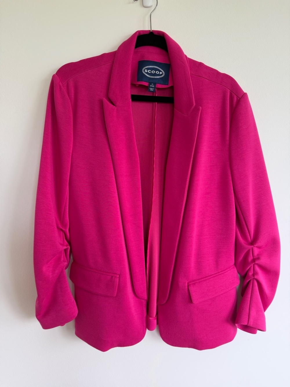 Pink Open-Front Blazer Jacket